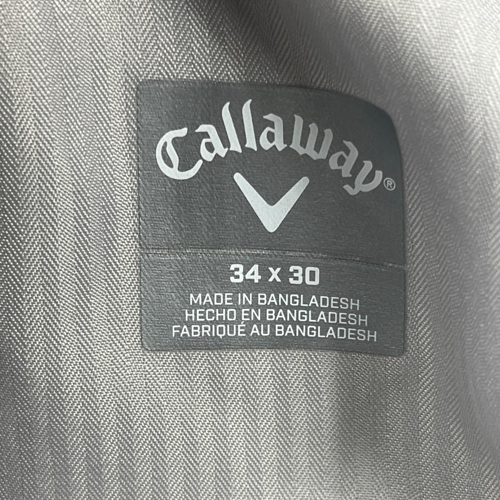 Callaway Golf Pants Mens 34x30 Gray Performance Chino Flat Front Stretch - Picture 7 of 13